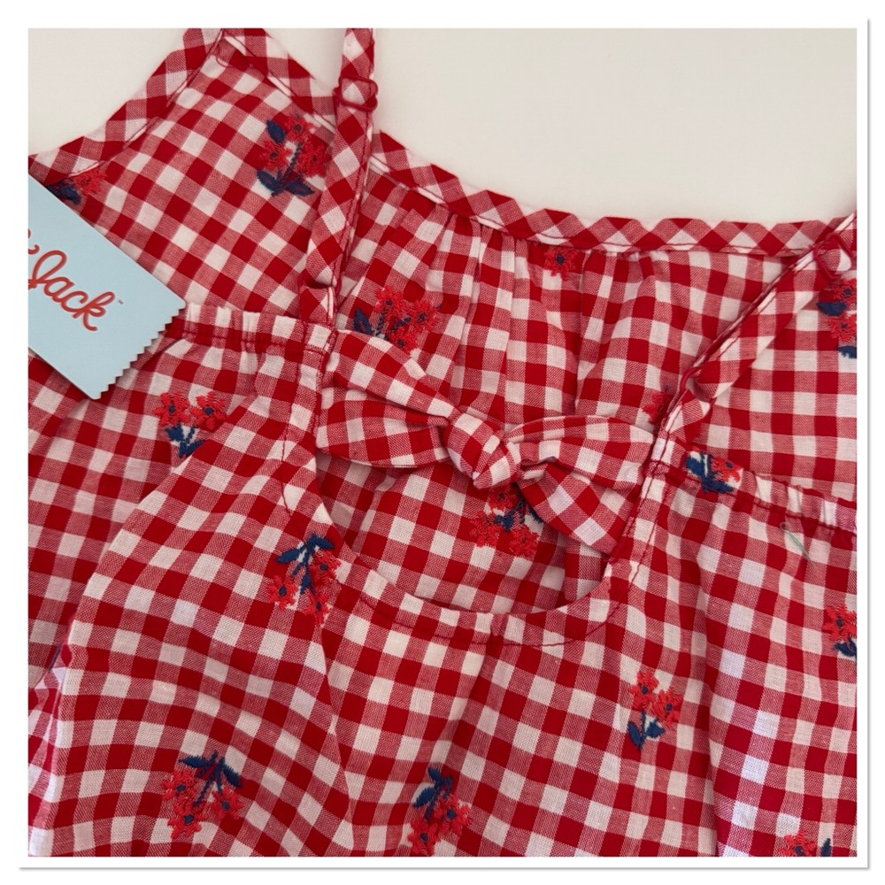 Girls Embroidered Americana Gingham Peplum Tank Cat & Jack - Picture 5 of 5